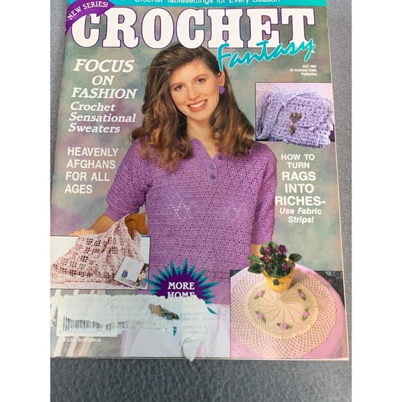 Vintage Crochet Fantasy Magazine Lot - 6 Issues - Patterns & Projects From The ' - Picture 7 of 7